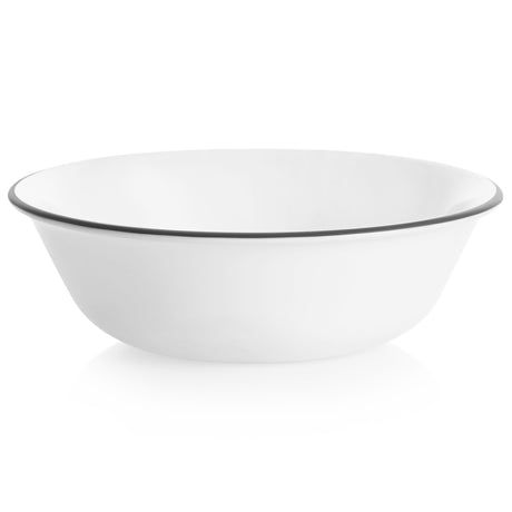 Veranda 18-ounce cereal bowl with light blue rim