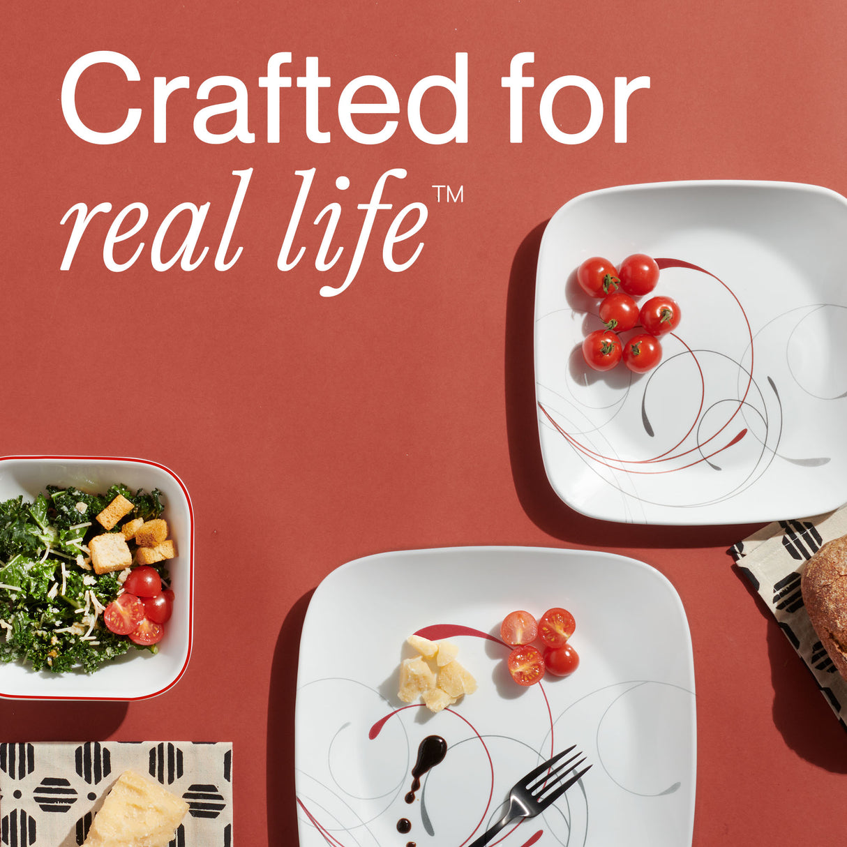 Corelle® Square Splendor 18-piece Dinnerware Set, Service for 6