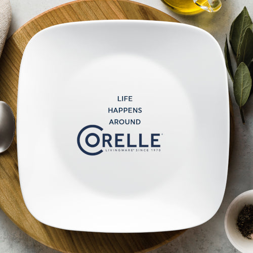 Corelle Square Pure White 12-piece Dinnerware Set with Appetizer Plates, Service for 4 - Thumbnail 4