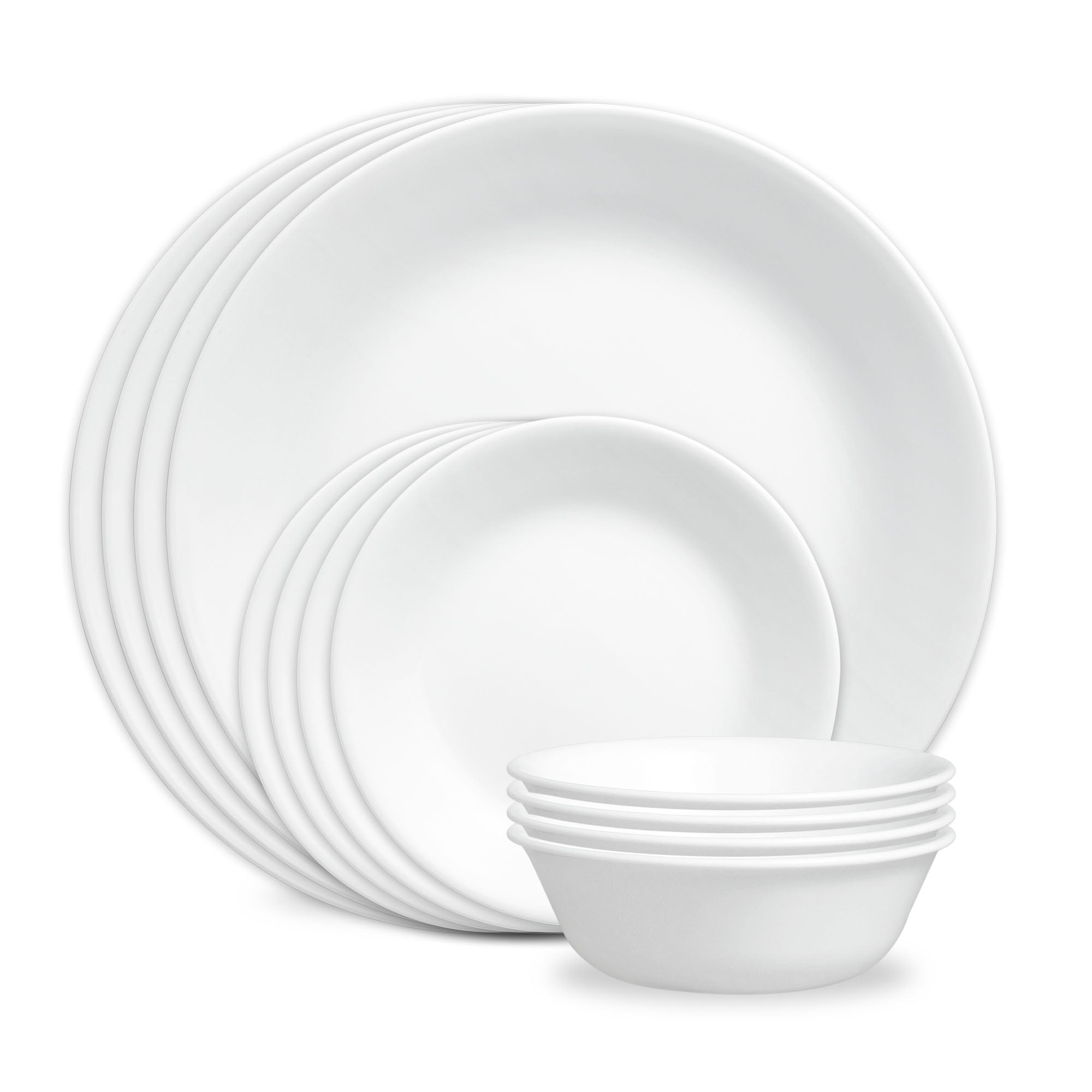 Corelle ボウル 12枚セット ホワイト White 12-Piece Dinnerware Set for 4 | Corelle Winter Frost White