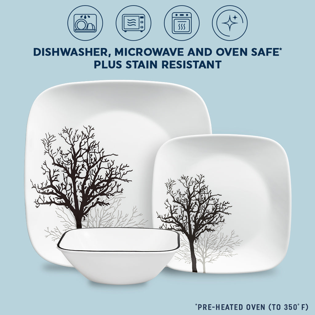 Corelle® Timber Shadows 12-Piece Dinnerware Set | Lightweight