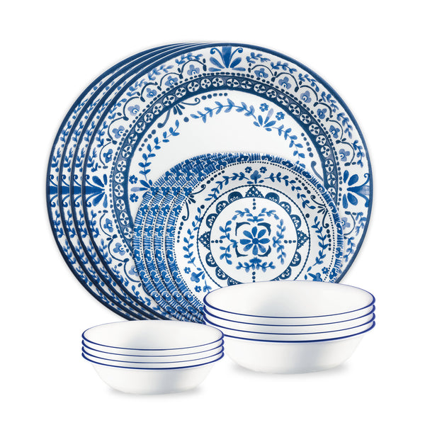 Blue 16-Piece Dinnerware Set for 4 | Corelle Portofino