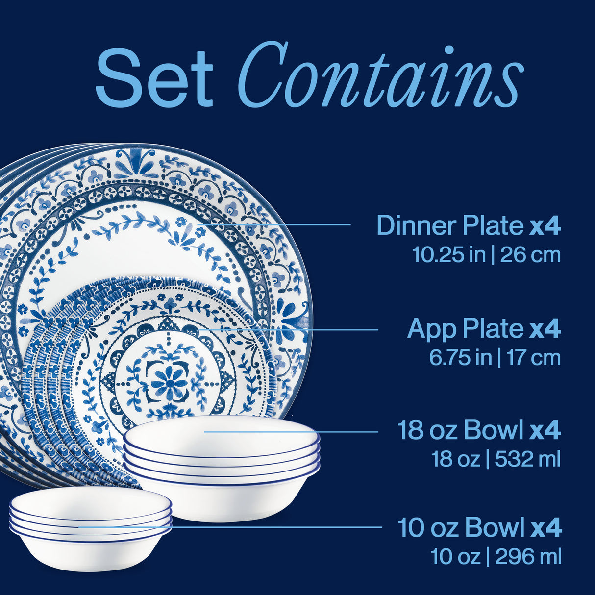 Corelle Portofino 16-Piece Dinnerware Set