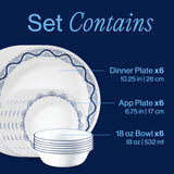 Corelle® Orleans 18-piece Dinnerware Set, Service for 6