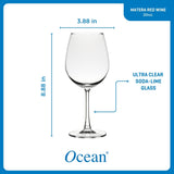 Ocean Glass Matera Red Wine Glasses (4-Pieces), 20-ounce, dishwasher safe