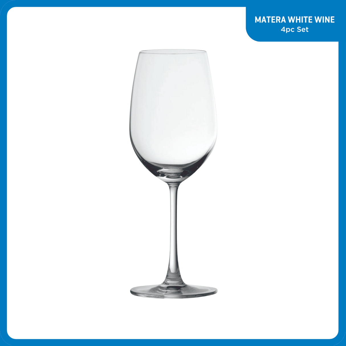 Ocean Glass Matera White Wine Glasses (4-Pieces), 14-ounce, dishwasher safe