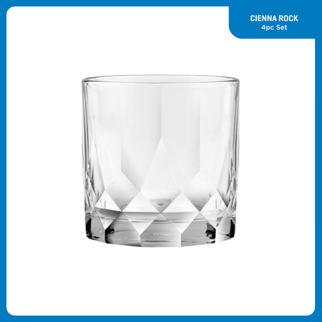 Ocean Glass Cienna Rocks Glasses (4-Pieces), 12-ounce, dishwasher Safe