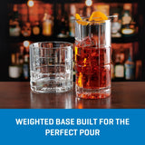 Ocean Glass Traze FTR Rocks Glasses (4-Pieces), 12-ounce, Dishwasher Safe