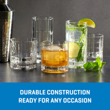 Ocean Glass Traze FTR Rocks Glasses (4-Pieces), 12-ounce, Dishwasher Safe