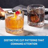 Ocean Glass Traze PST Rocks Glasses (4-Pieces), 12-ounce, Dishwasher Safe