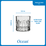 Ocean Glass Traze PST Rocks Glasses (4-Pieces), 12-ounce, Dishwasher Safe