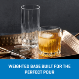 Ocean Glass Traze PRE Rocks Glasses (4-Pieces), 12-ounce, Dishwasher Safe