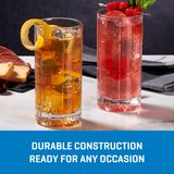 Ocean Glass Traze FTR Highball Glasses (4-Pieces), 12-ounce, Dishwasher Safe