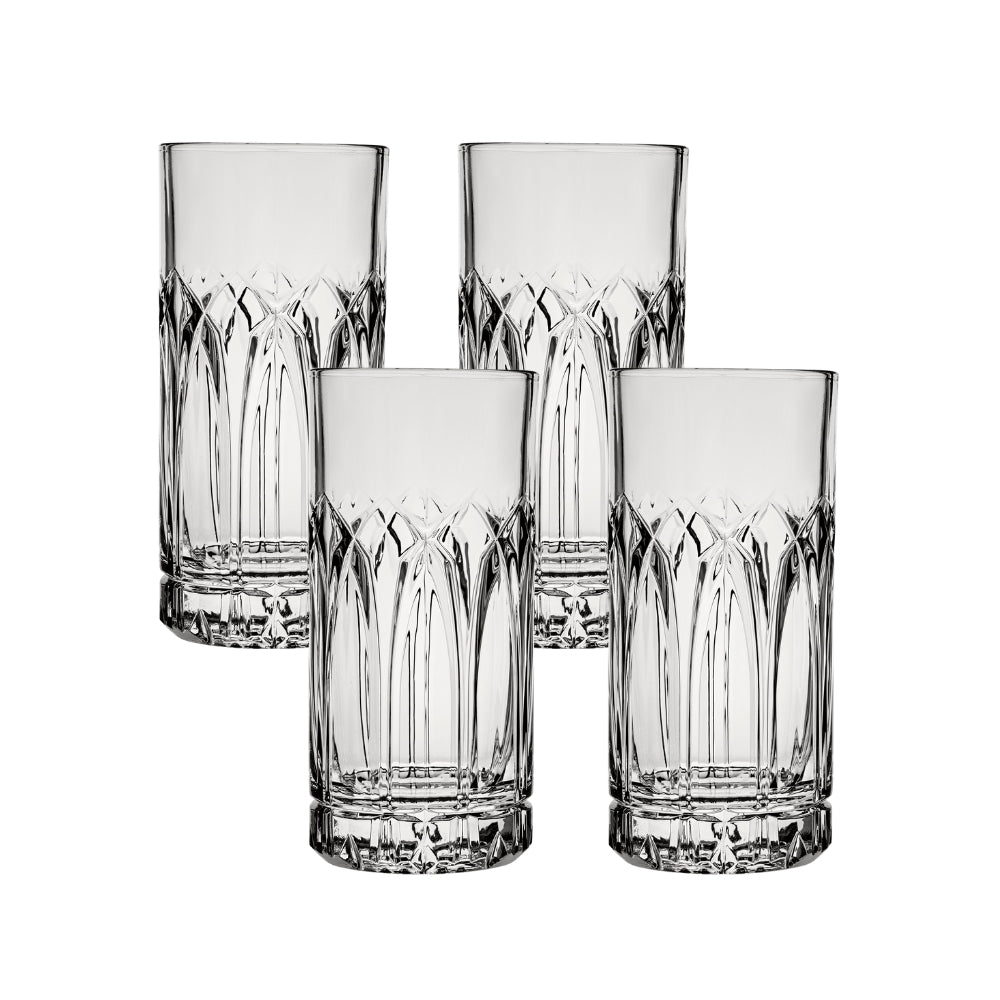 Ocean Glassware Traze PST Highball Glasses (4-Pieces), 12-ounce, Dishw