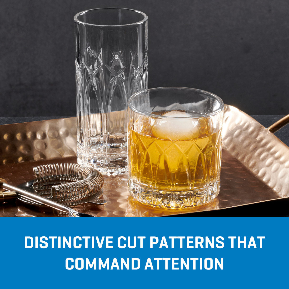 Ocean Glassware Traze PST Highball Glasses (4-Pieces), 12-ounce, Dishwasher Safe