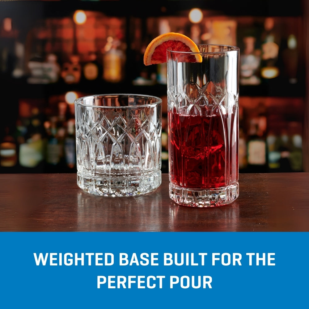 Ocean Glassware Traze PST Highball Glasses (4-Pieces), 12-ounce, Dishwasher Safe