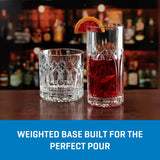 Ocean Glassware Traze PST Highball Glasses (4-Pieces), 12-ounce, Dishwasher Safe
