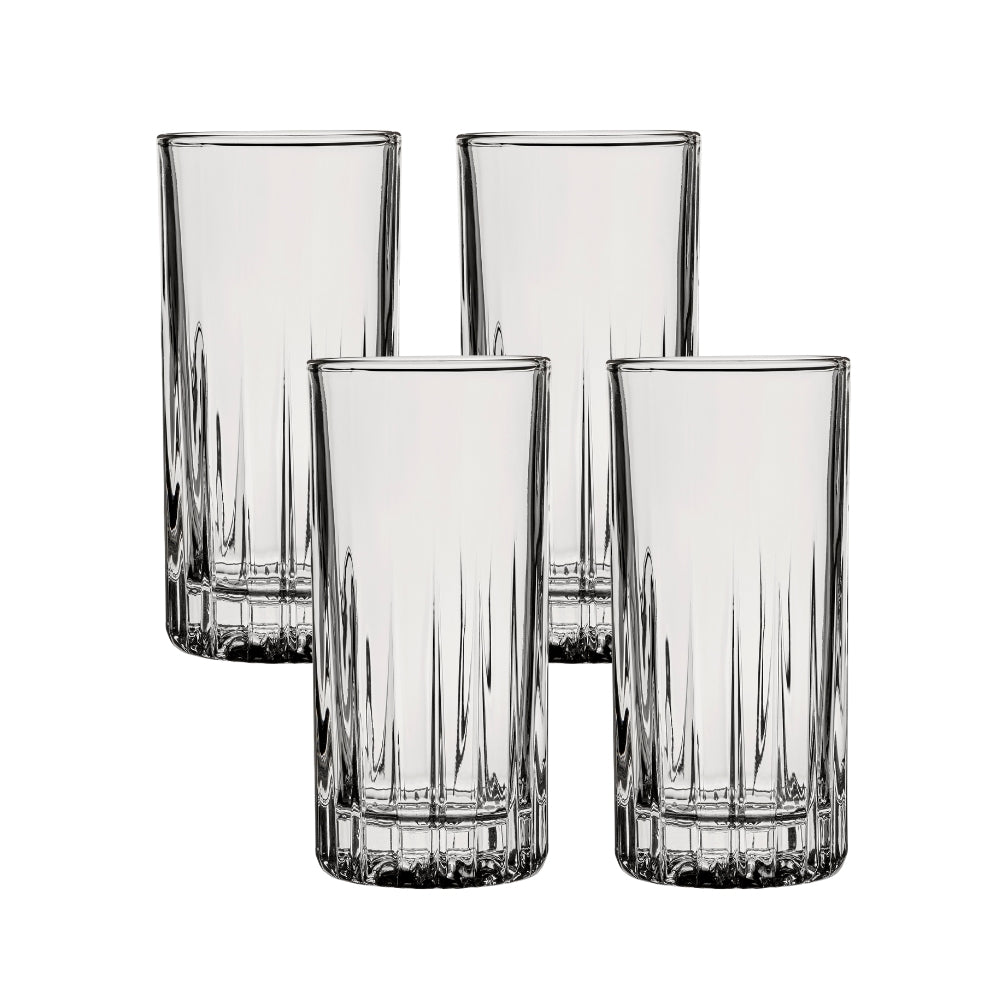 Ocean Glass Traze PRE Highball Glasses (4-Pieces), 12-ounce, Dishwashe
