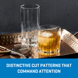 Ocean Glass Traze PRE Highball Glasses (4-Pieces), 12-ounce, Dishwasher Safe