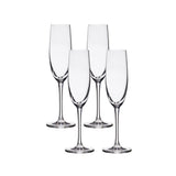 Lucaris Bangkok Bliss Champagne Flute Glasses (4-Pieces), 6-ounce, Dishwasher Safe, Lead-free Crystalline