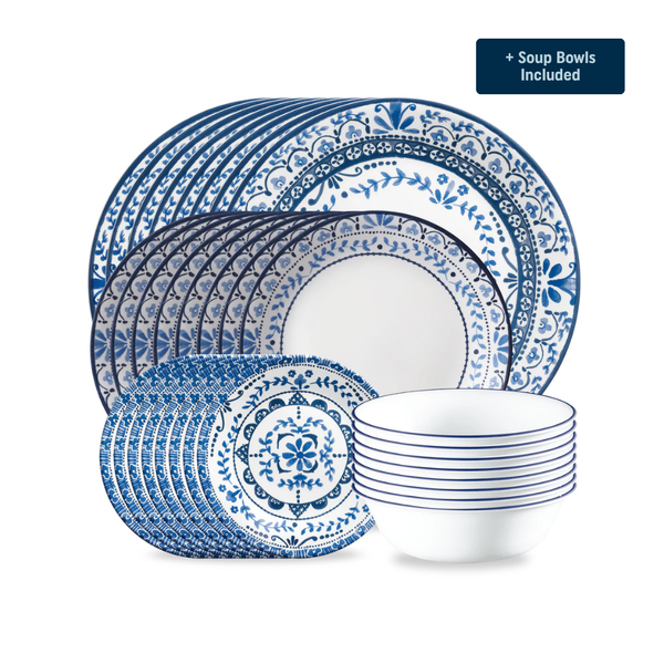 Corelle® Portofino Dinnerware & Soup Bowl Bundle | Service for 8