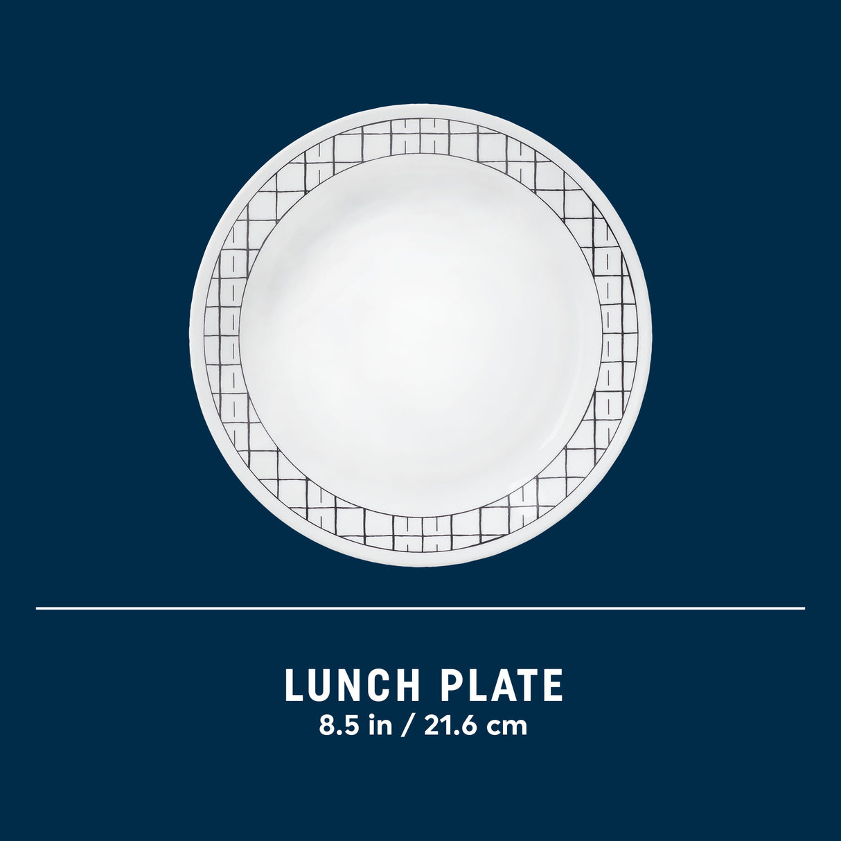 Corelle® Delicate Grid 8.5" Lunch Plate, 6-pack