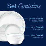 Corelle® Country Cottage 18-piece Dinnerware Set, Service for 6
