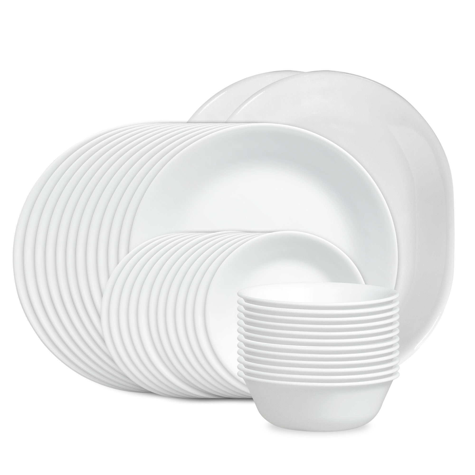 White 38-Piece Dinnerware Set for 12 | Corelle Winter Frost White