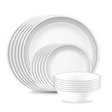 Corelle® Mystic Gray 18-piece Mugless Dinnerware Set, Service for 6