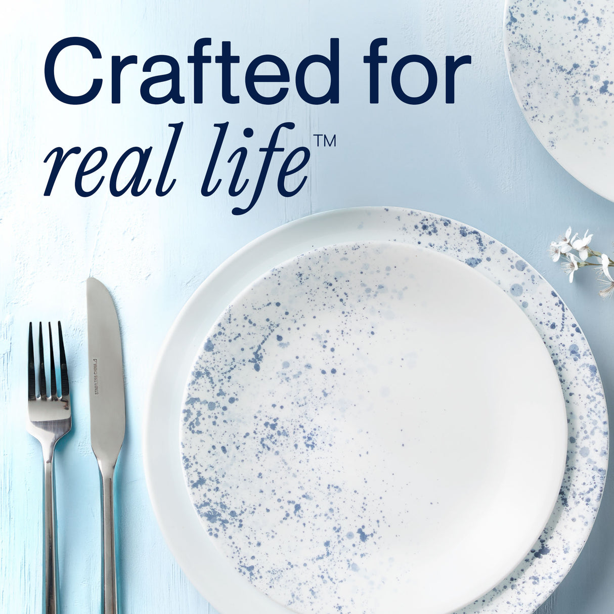 Corelle® Indigo Speckle 18-piece Dinnerware Set, Service for 6