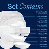 Corelle® Winter Frost White Dinnerware Set – Service for 12 + Serving Platter