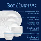 Corelle® Winter Frost White 66-piece Dinnerware Set, Service for 12