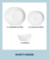 Corelle® Bella Faenza 12-piece Dinnerware Set, Service for 4