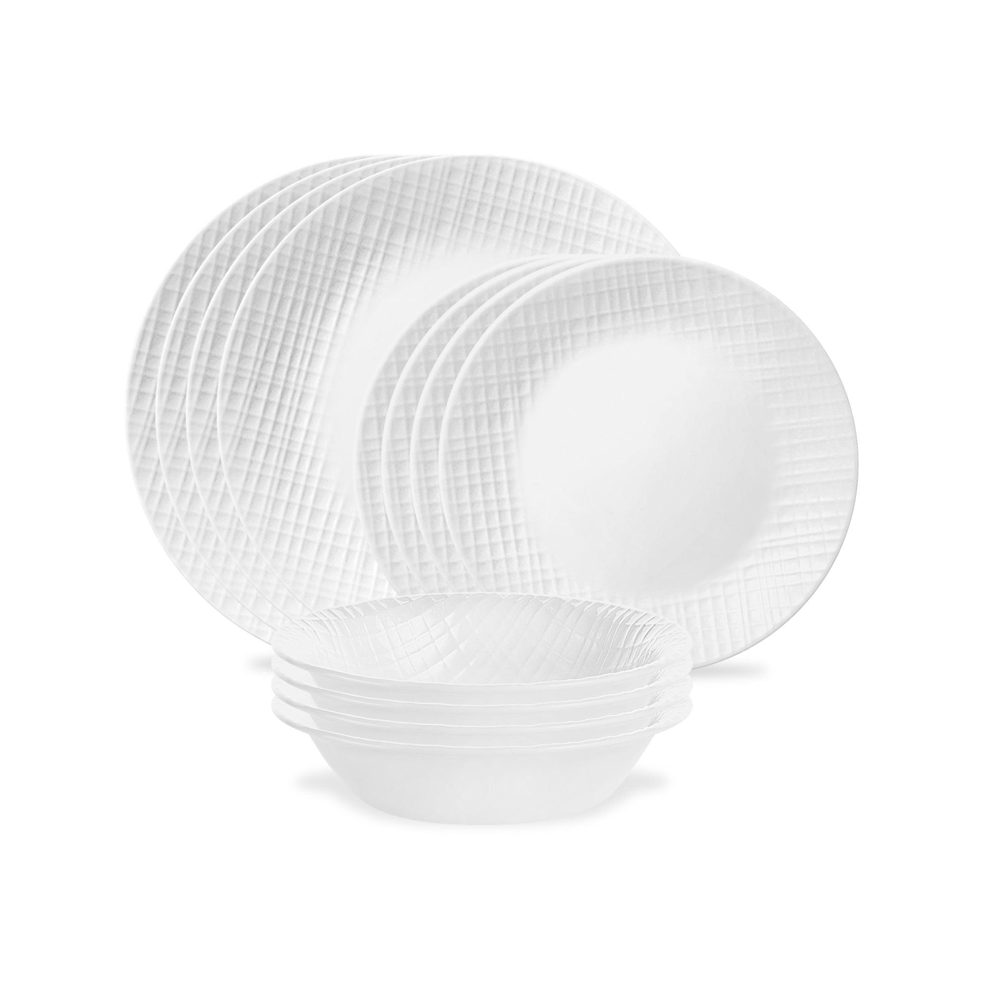 Corelle Linen Weave 12-piece Dinnerware Set, Service for4