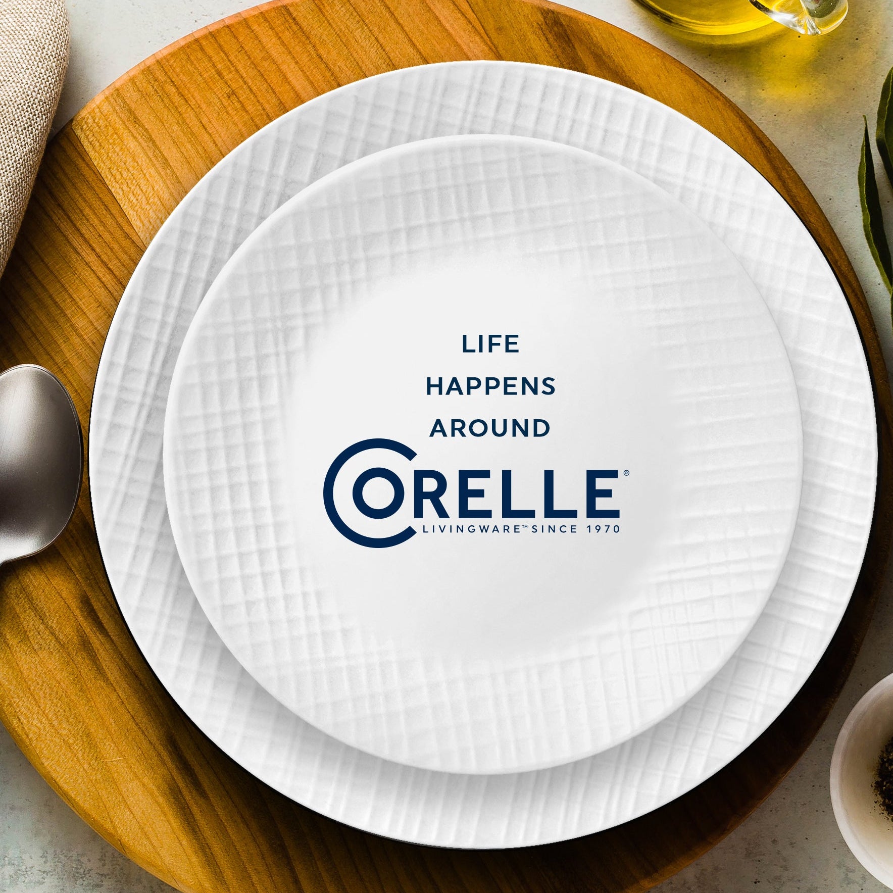 Corelle Linen Weave Dinnerware Set