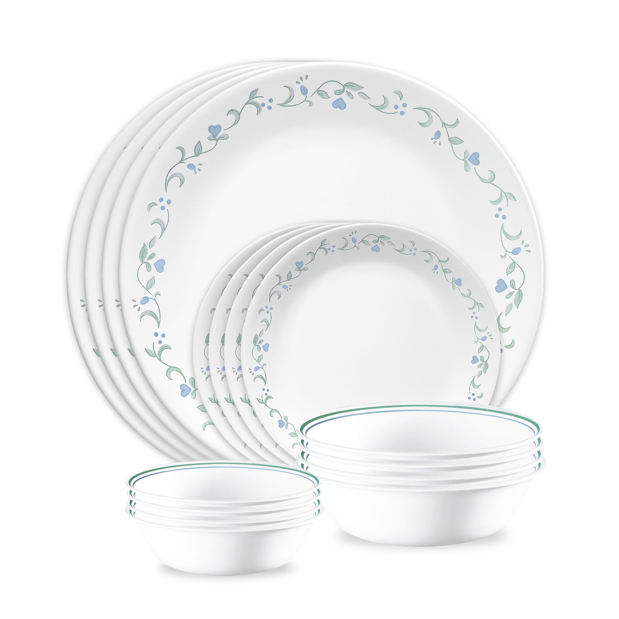 Corelle® Country Cottage 16-piece Mugless Dinnerware Set, Service for