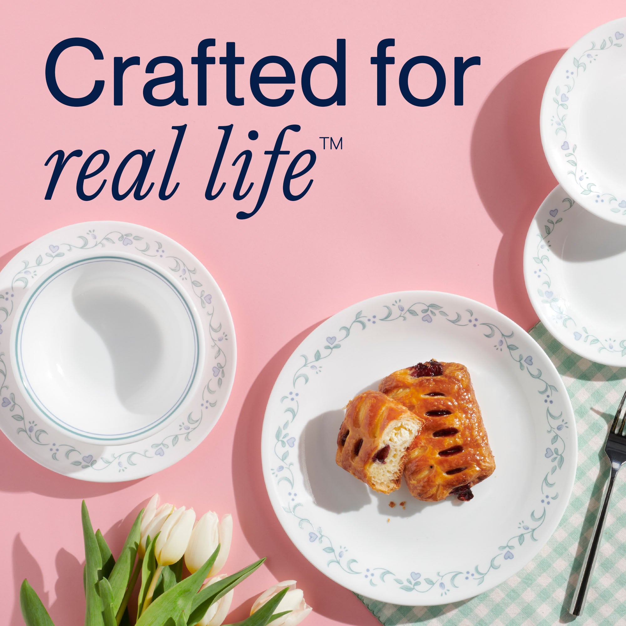 Corelle® Country Cottage 16-piece Mugless Dinnerware Set, Service for