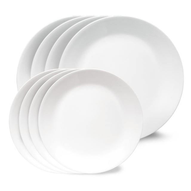 Shimmering White Dinner & Salad Plate set, 4each