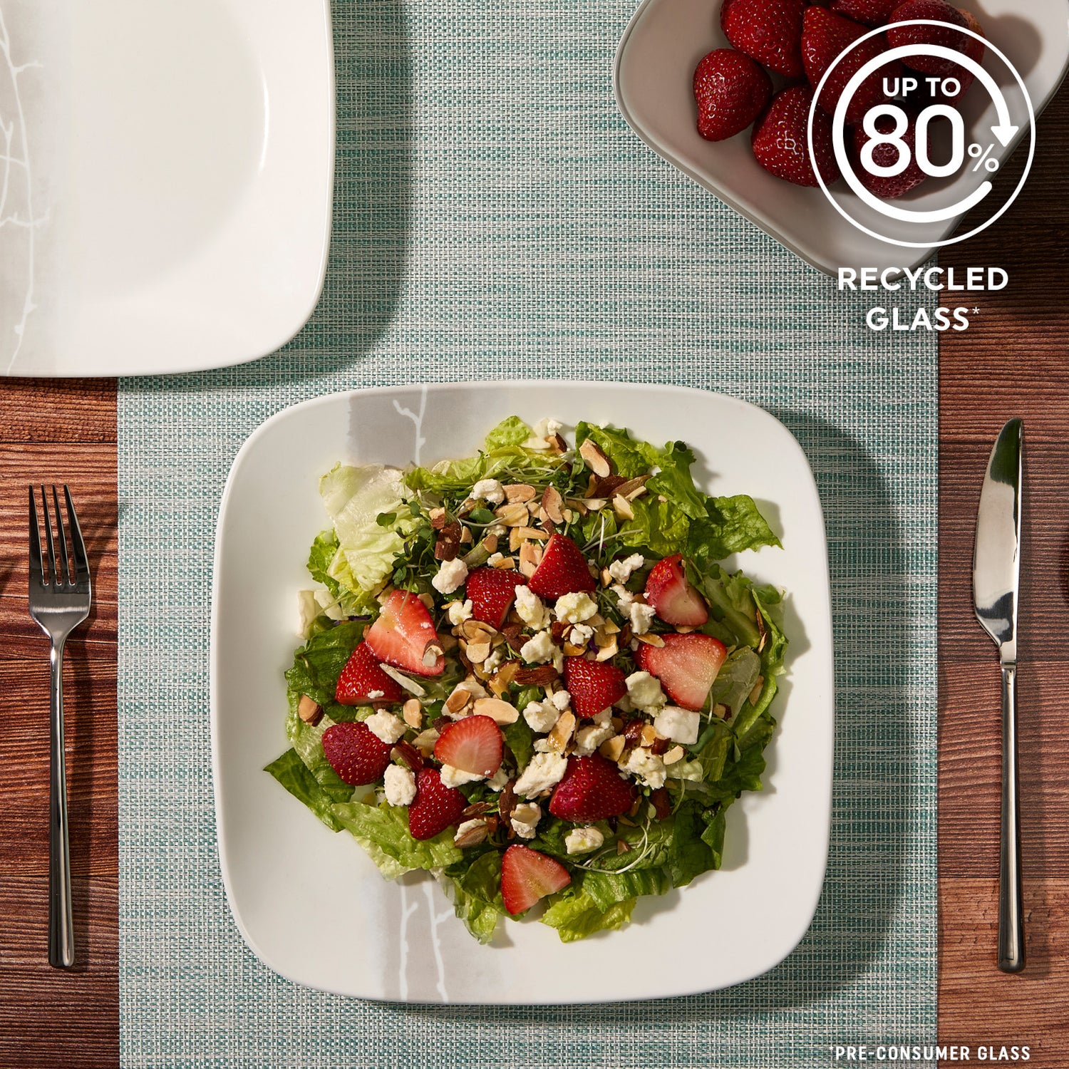 text up to 80% recycled glass