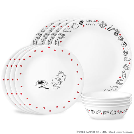 Hello Kitty dinnerware set - 4 of each: dinnerplates, salad plates and cereal bowls