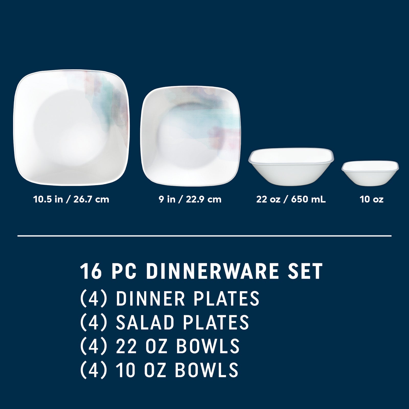 Corelle Aquarello 16-piece Dinnerware Set, Service for 4 - Thumbnail 5