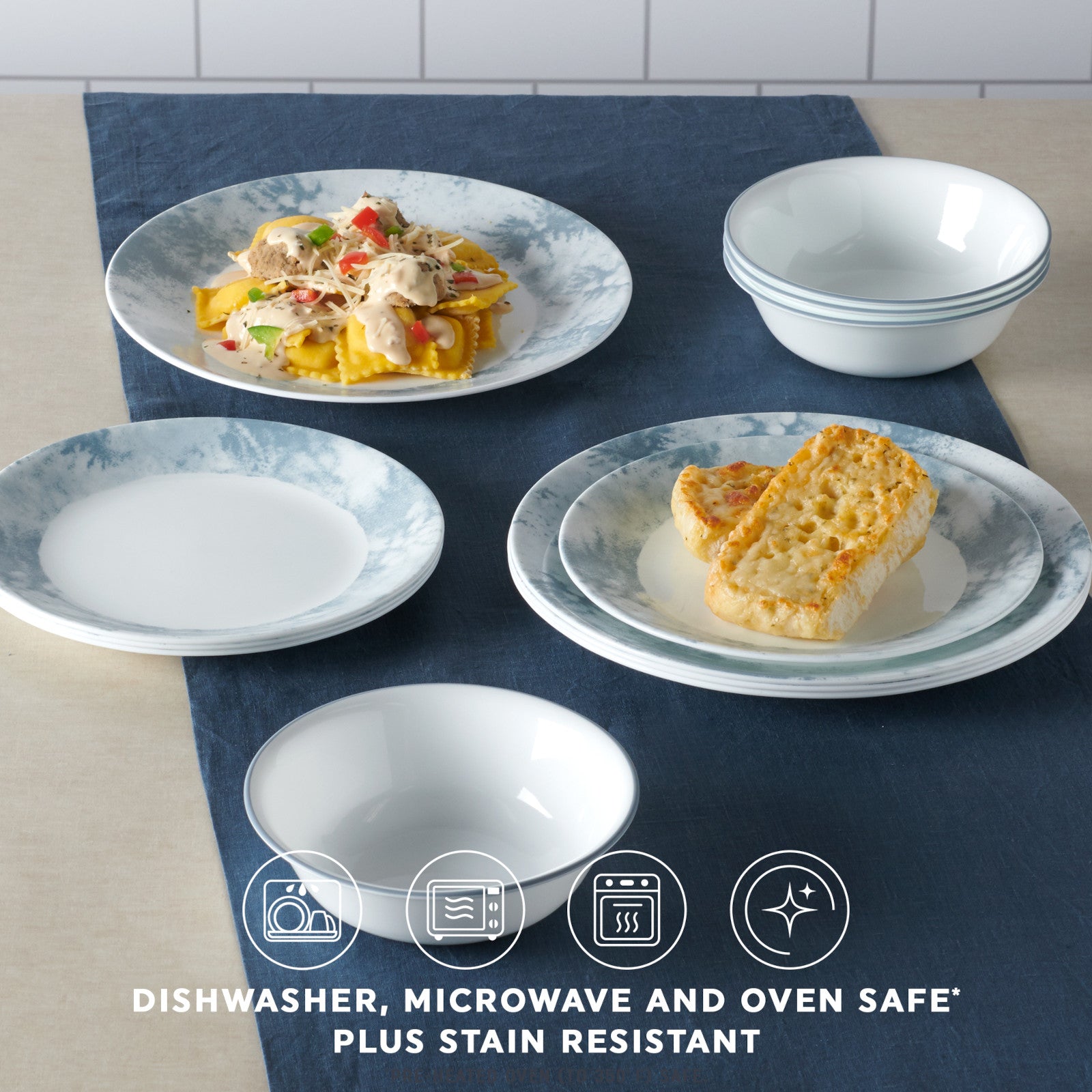 Corelle Salt Wash 12-piece Dinnerware Set, Service for 4 - Thumbnail 3