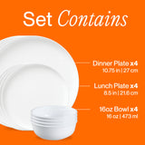Corelle® Modern Rounds 12-piece Dinnerware Set, Service for 4