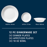 Corelle® Enhancements 12-piece Dinnerware Set, Service for 4