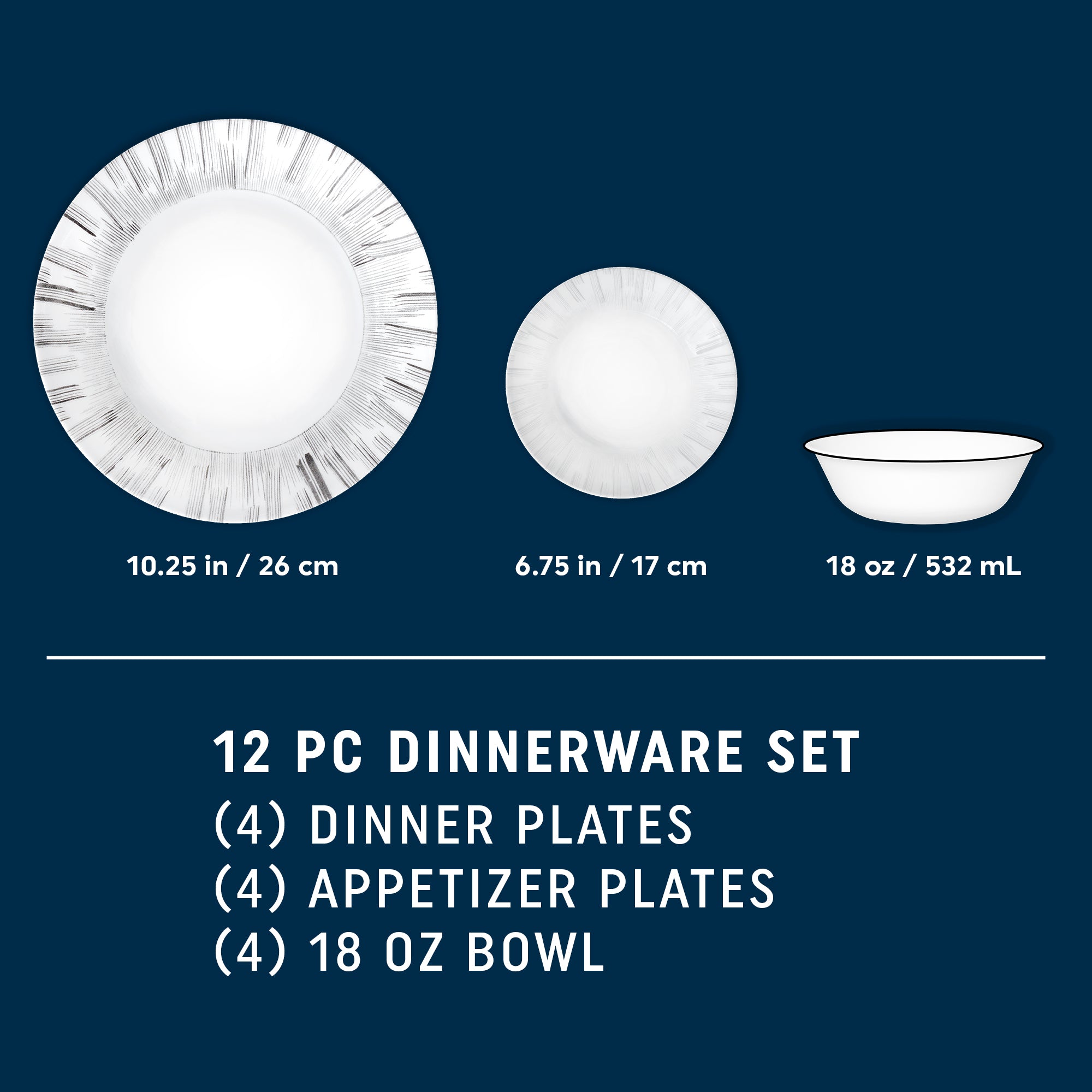 Corelle® Arica 12-Piece Glass Dinnerware Set | Service for 4