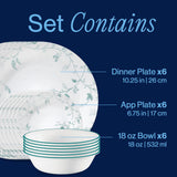 Corelle® Chambord 18-piece Dinnerware Set, Service for 6