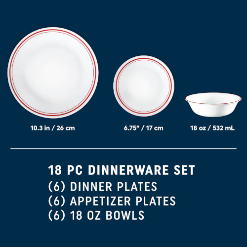 Corelle® Logan 18-pc Dinnerware Set, Service for 6