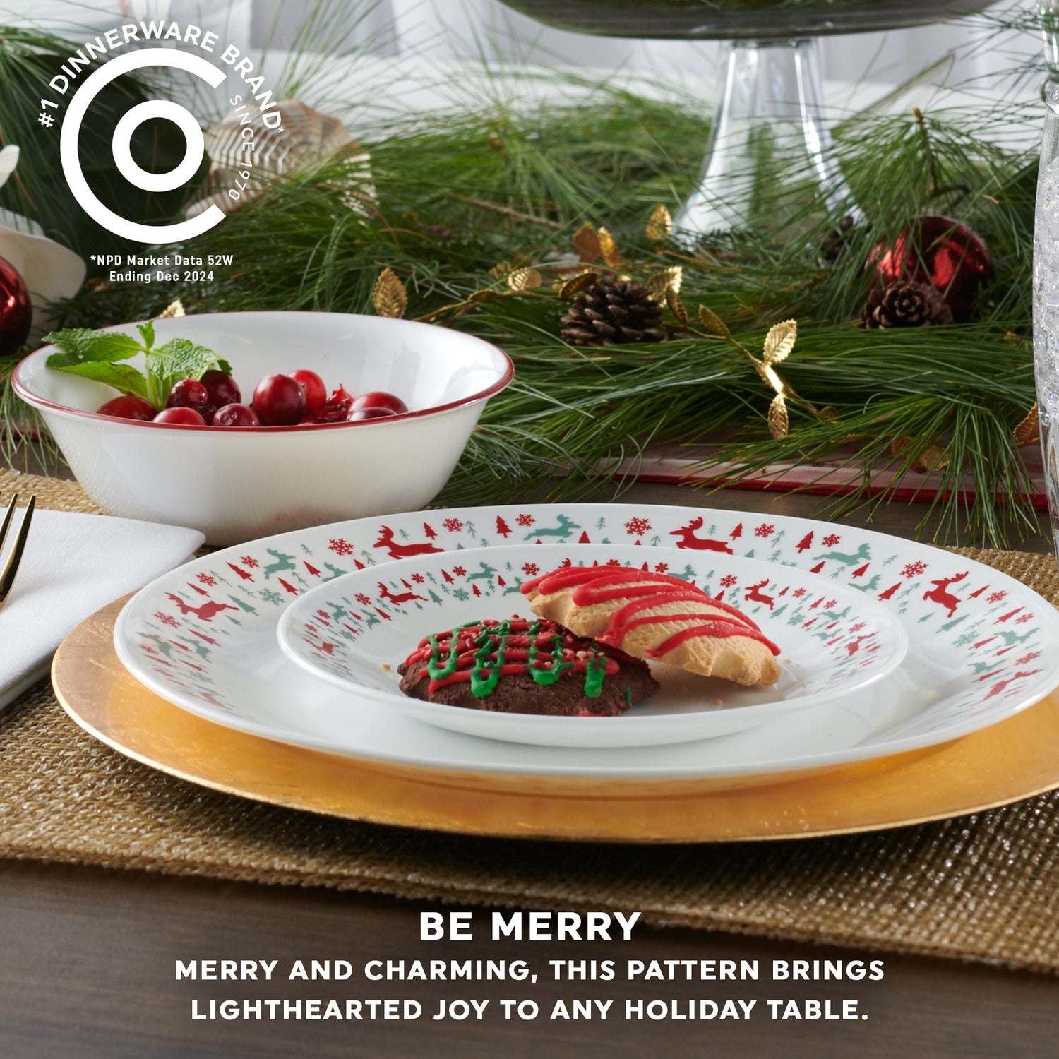 Corelle® Be Merry 18-pc Dinnerware Set, Service for 6