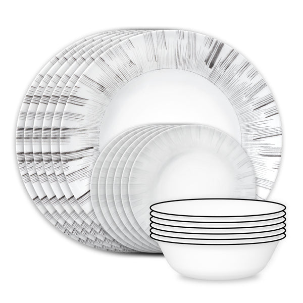 Gray & White 18-Piece Dinnerware Set for 6 | Corelle Arica
