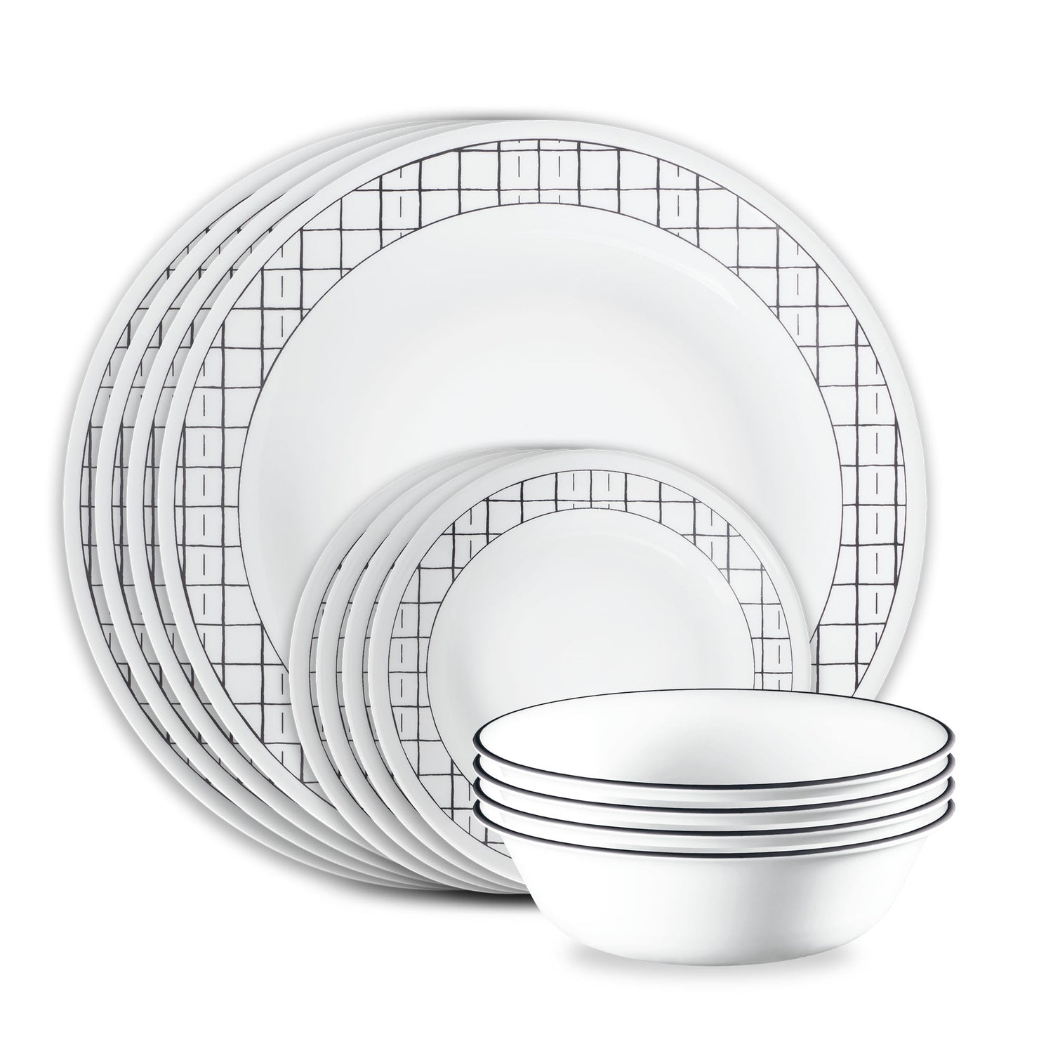 Corelle® Delicate Grid 18-piece Dinnerware Set, Service for 6